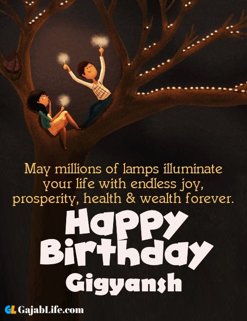 Gigyansh create happy birthday wishes image with name