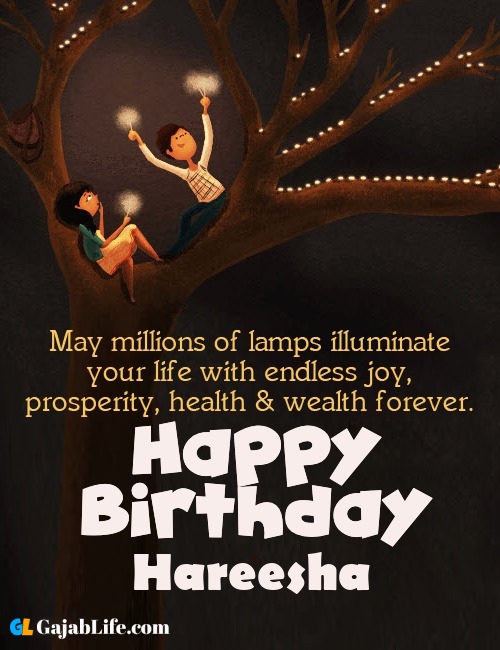 Hareesha create happy birthday wishes image with name