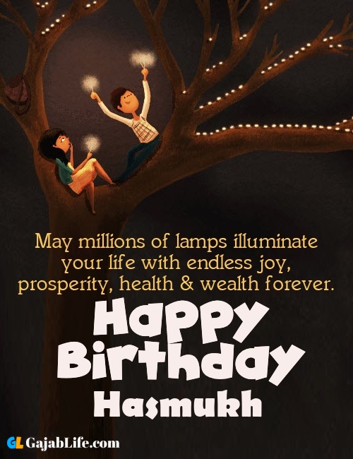 Hasmukh create happy birthday wishes image with name