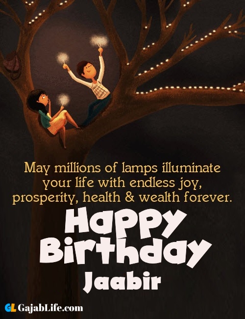 Jaabir create happy birthday wishes image with name