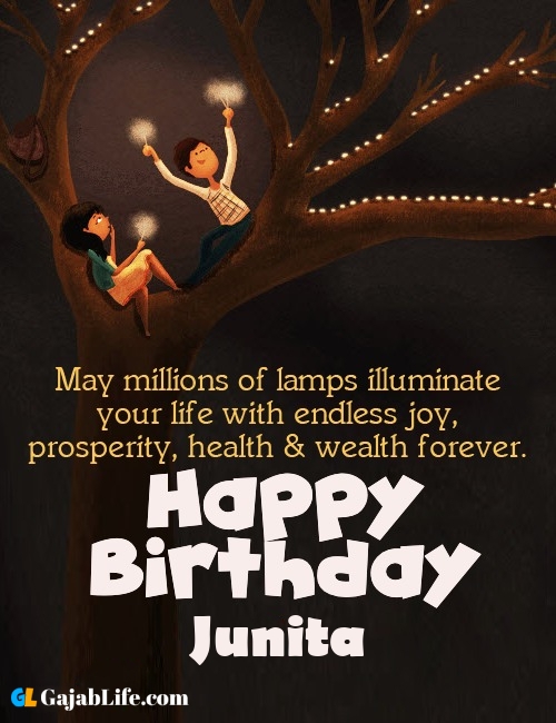 Junita create happy birthday wishes image with name
