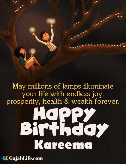 Kareema create happy birthday wishes image with name