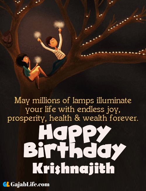 Krishnajith create happy birthday wishes image with name