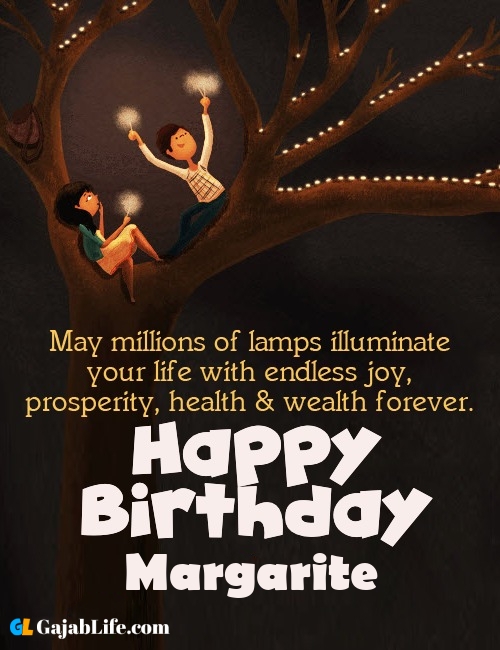 Margarite create happy birthday wishes image with name