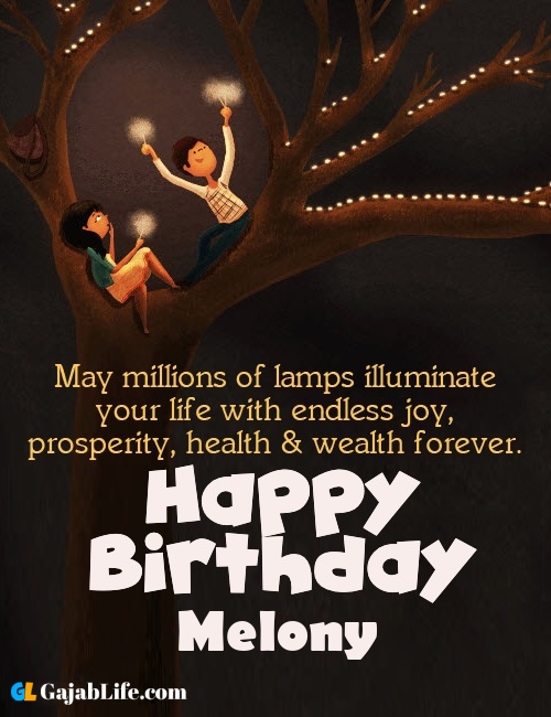 Melony create happy birthday wishes image with name