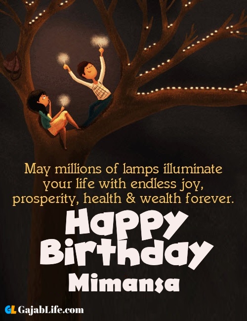 Mimansa create happy birthday wishes image with name