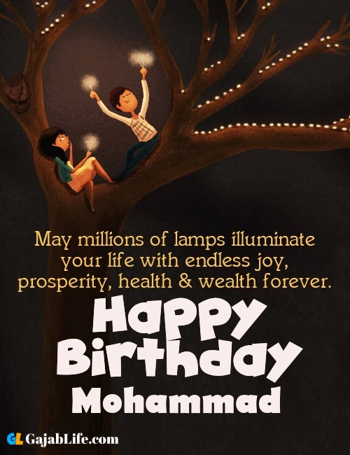 Mohammad create happy birthday wishes image with name