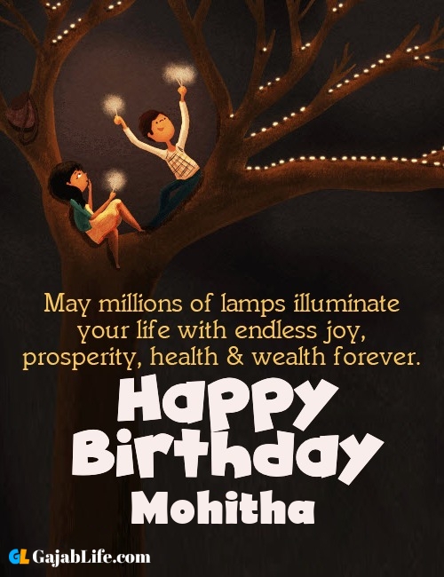 Mohitha create happy birthday wishes image with name