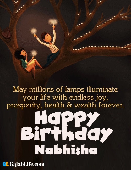 Nabhisha create happy birthday wishes image with name