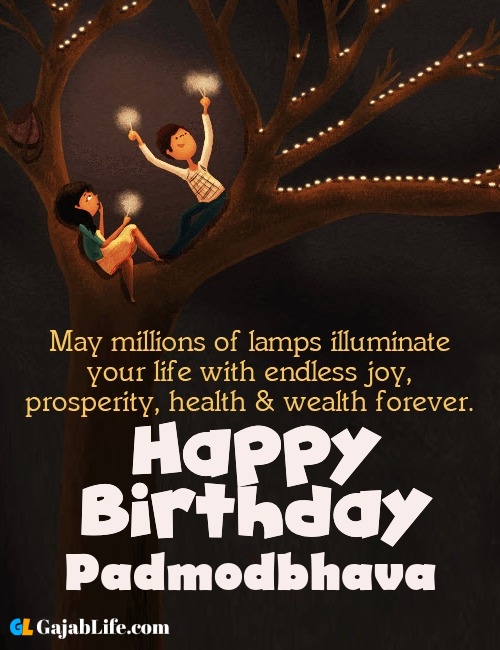 Padmodbhava create happy birthday wishes image with name