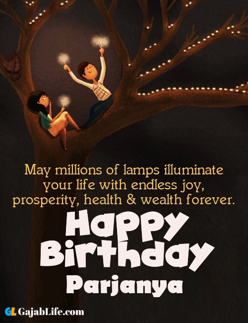 Parjanya create happy birthday wishes image with name
