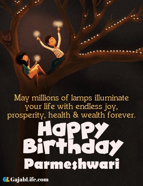 Parmeshwari create happy birthday wishes image with name