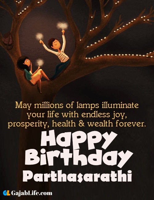 Parthasarathi create happy birthday wishes image with name