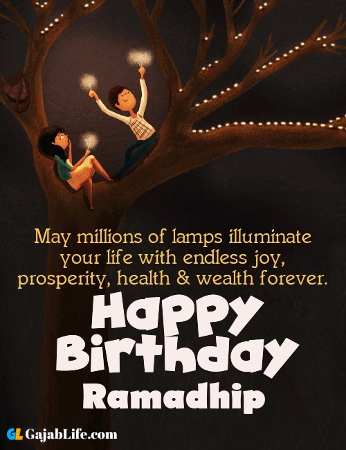 Ramadhip create happy birthday wishes image with name