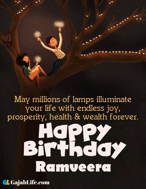Ramveera create happy birthday wishes image with name