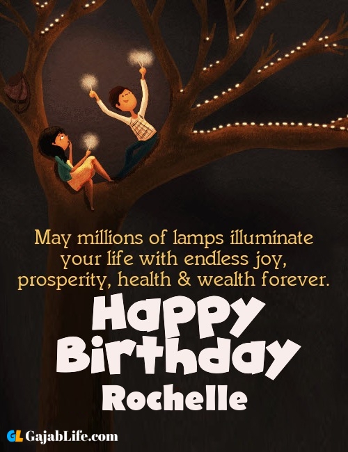 Rochelle create happy birthday wishes image with name