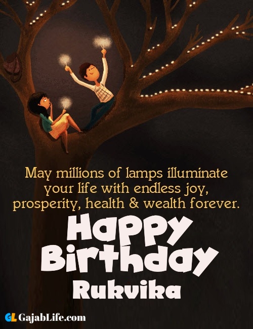 Rukvika create happy birthday wishes image with name