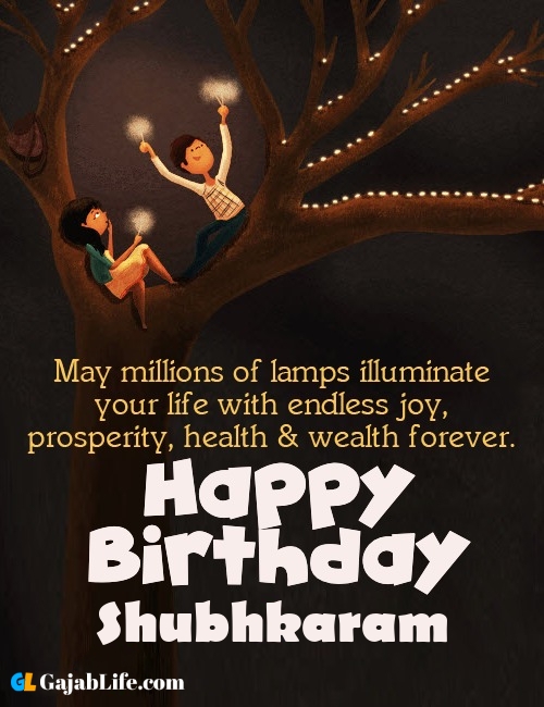 Shubhkaram create happy birthday wishes image with name