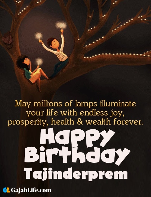 Tajinderprem create happy birthday wishes image with name