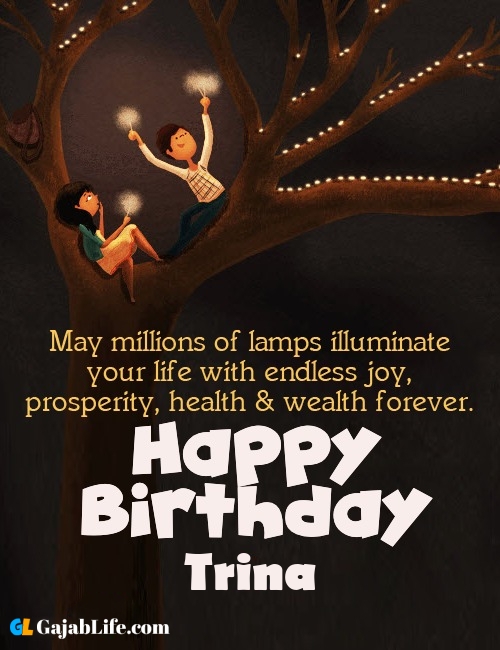 Trina create happy birthday wishes image with name