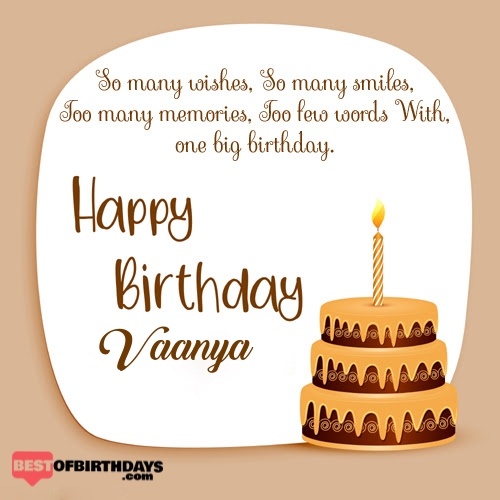 Create happy birthday vaanya card online free