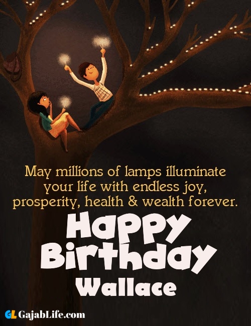 Wallace create happy birthday wishes image with name