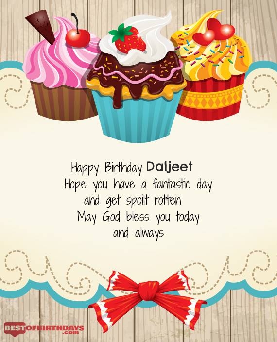 Daljeet happy birthday greeting card