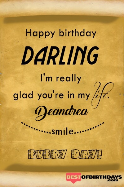 Deandrea happy birthday love darling babu janu sona babby