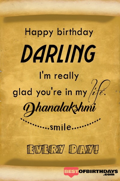 Dhanalakshmi happy birthday love darling babu janu sona babby
