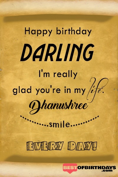 Dhanushree happy birthday love darling babu janu sona babby