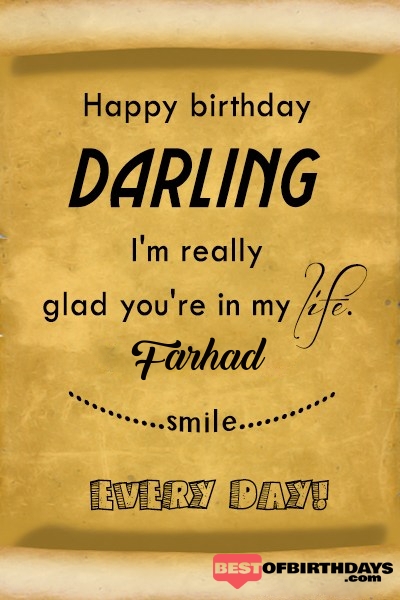 Farhad happy birthday love darling babu janu sona babby