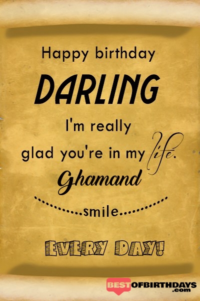 Ghamand happy birthday love darling babu janu sona babby