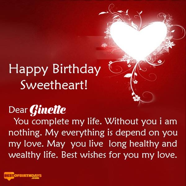 Ginette happy birthday my sweetheart baby