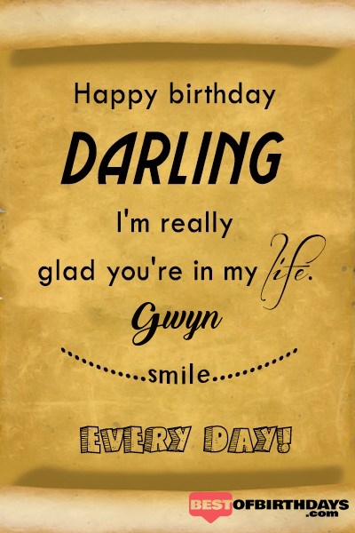 Gwyn happy birthday love darling babu janu sona babby