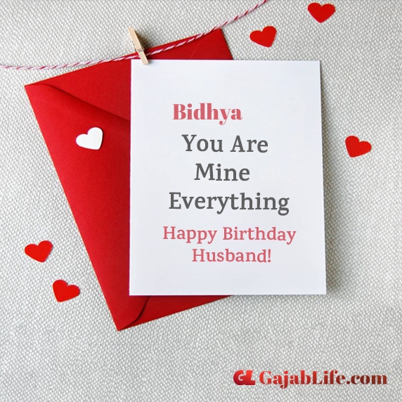 Happy birthday wishes bidhya card for husban love