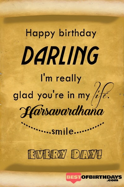 Harsavardhana happy birthday love darling babu janu sona babby