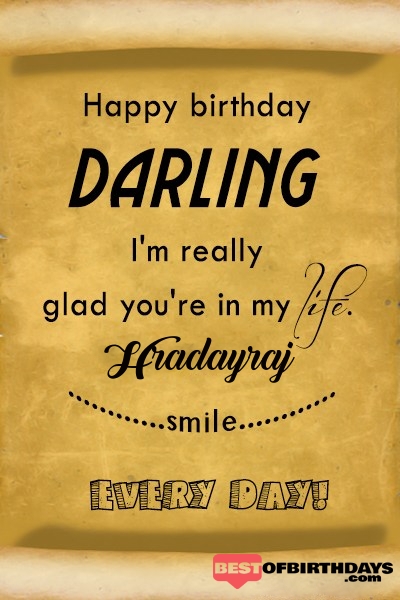 Hradayraj happy birthday love darling babu janu sona babby