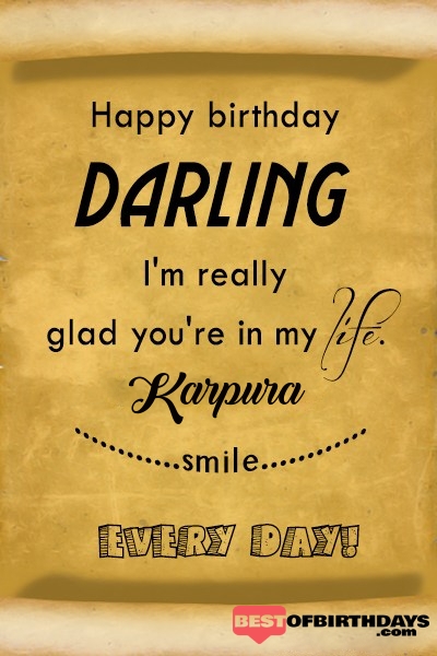 Karpura happy birthday love darling babu janu sona babby