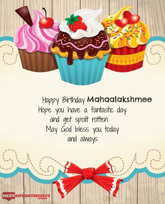 Mahaalakshmee happy birthday greeting card