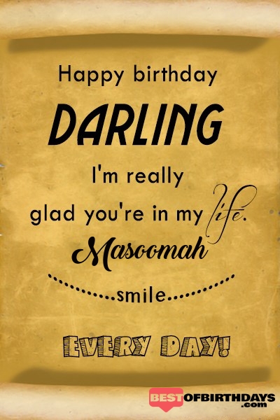 Masoomah happy birthday love darling babu janu sona babby