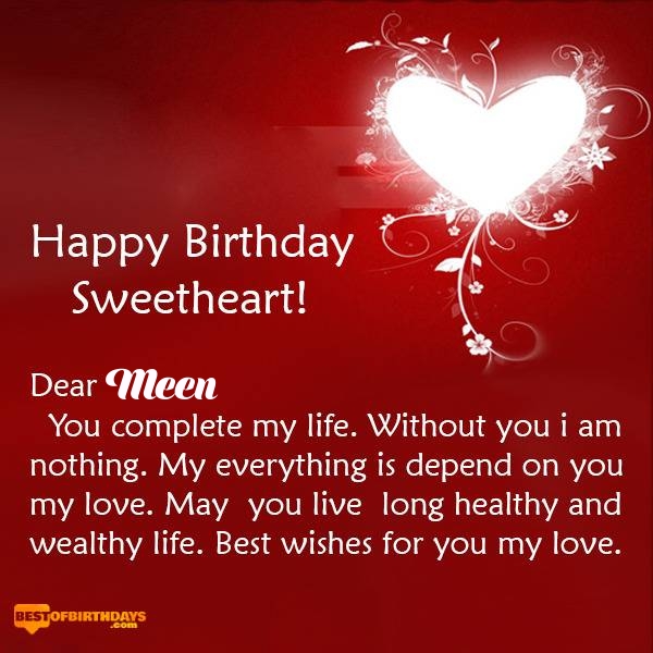 Meen happy birthday my sweetheart baby