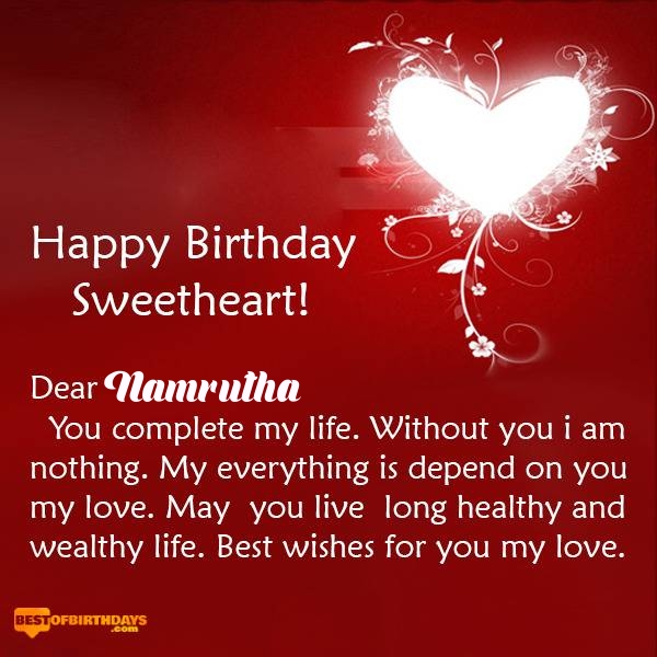 Namrutha happy birthday my sweetheart baby