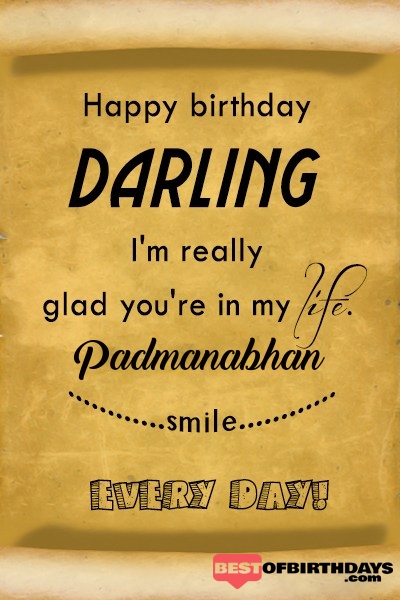 Padmanabhan happy birthday love darling babu janu sona babby