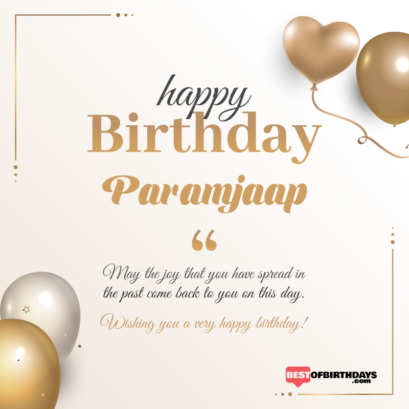 Paramjaap happy birthday free online wishes card