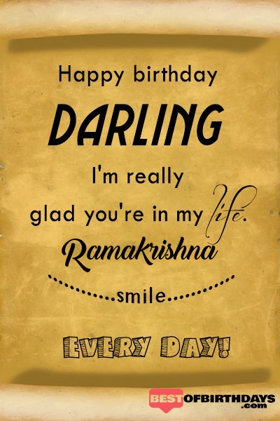 Ramakrishna happy birthday love darling babu janu sona babby