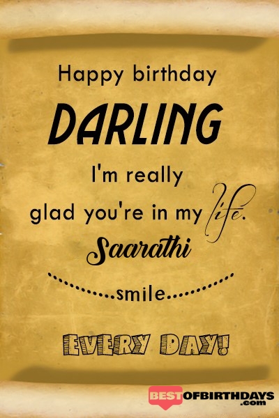 Saarathi happy birthday love darling babu janu sona babby
