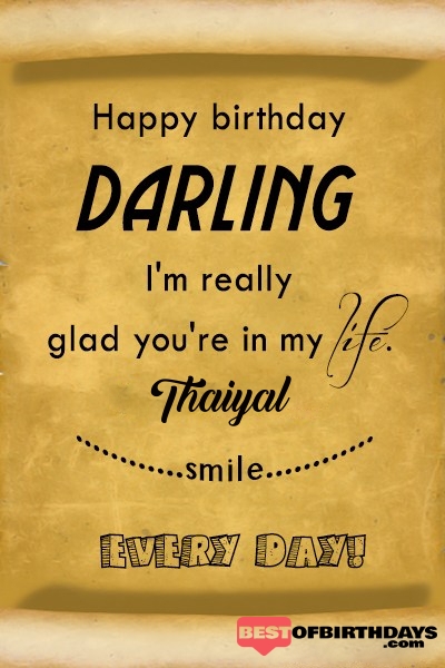 Thaiyal happy birthday love darling babu janu sona babby