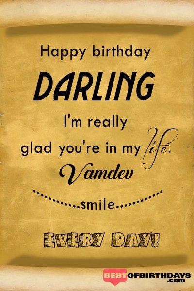 Vamdev happy birthday love darling babu janu sona babby