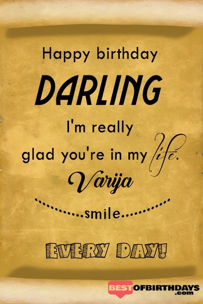 Varija happy birthday love darling babu janu sona babby