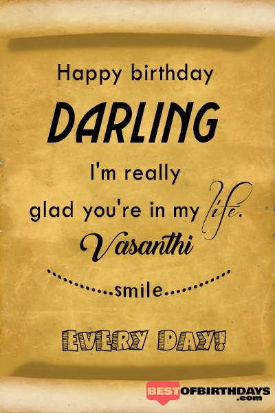 Vasanthi happy birthday love darling babu janu sona babby